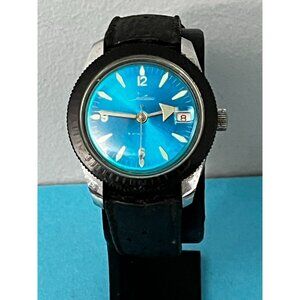 Vintage 60's CHATEAU Divers Watch w/ Day Date Blue Dial 4 parts / repair